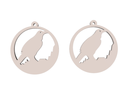 Boucles d'oreilles corbeau beige