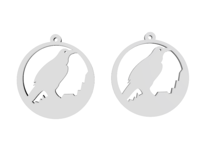 Boucles d'oreilles corbeau blanc