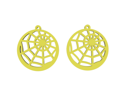 Boucles d'oreilles toile araignée JAUNE